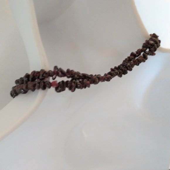 Handmade Dark Red Garnet Statement Necklace January Birthstone Beaded NWT - Picture 15 of 16
